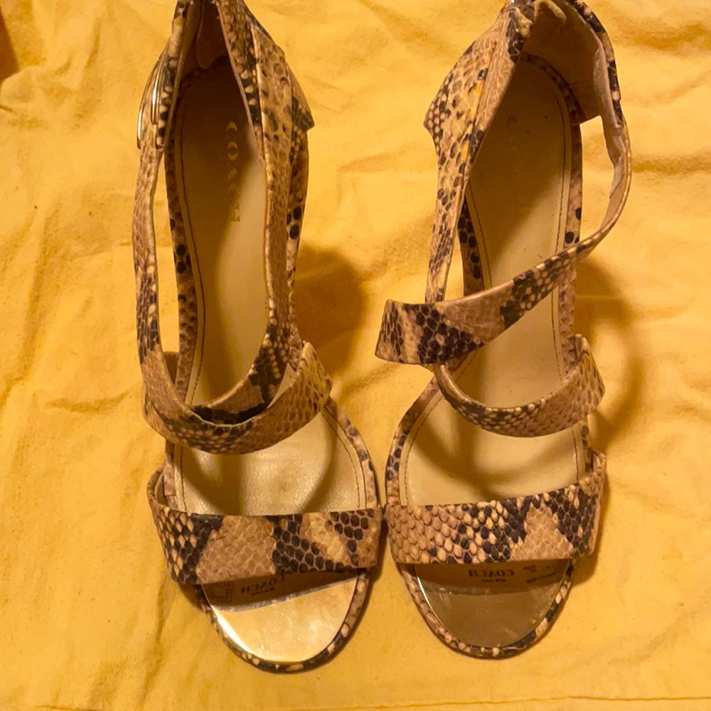 COACH Women’s Faux Snake Print Stilettos